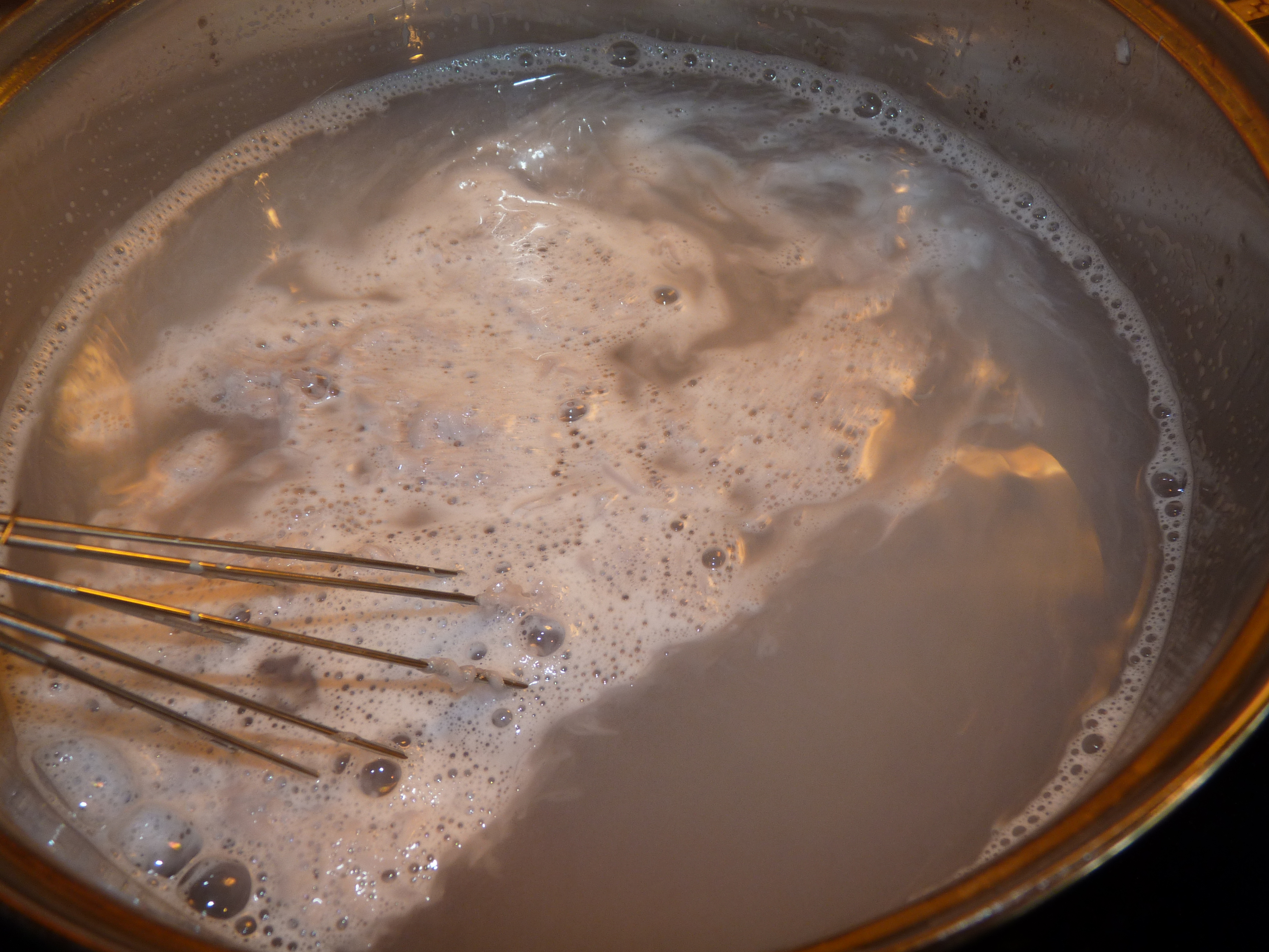 Mixing the rest of the ingredients in the bucket