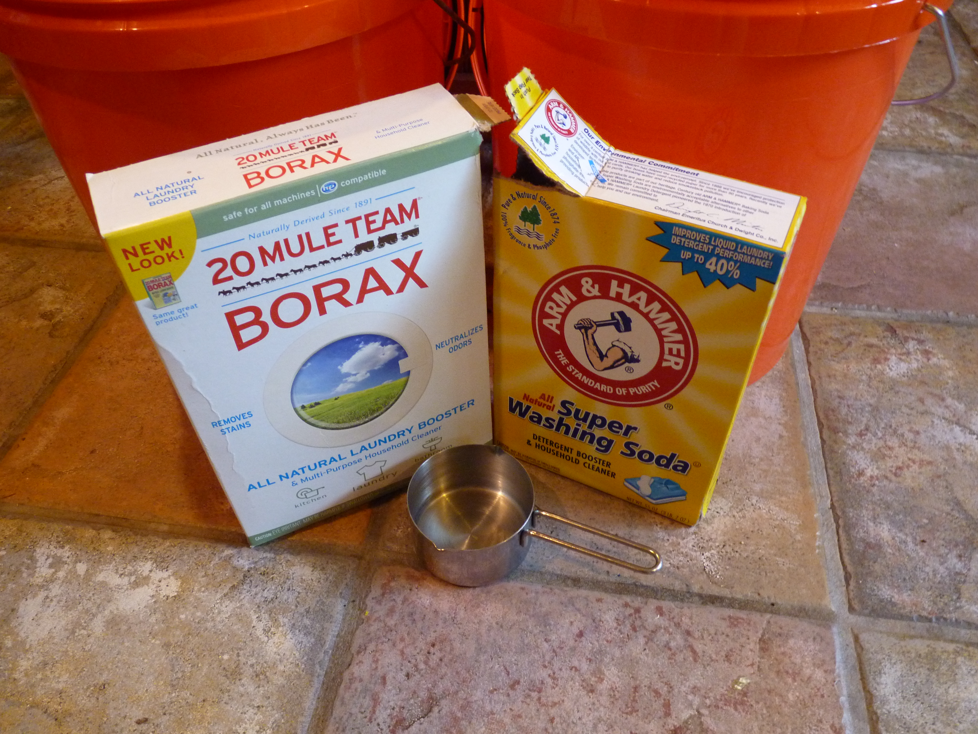 Borax and Arm and Hammer Super Washing Soda