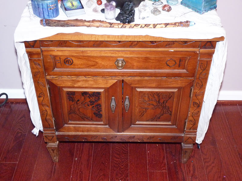 Main altar - woodburned stand