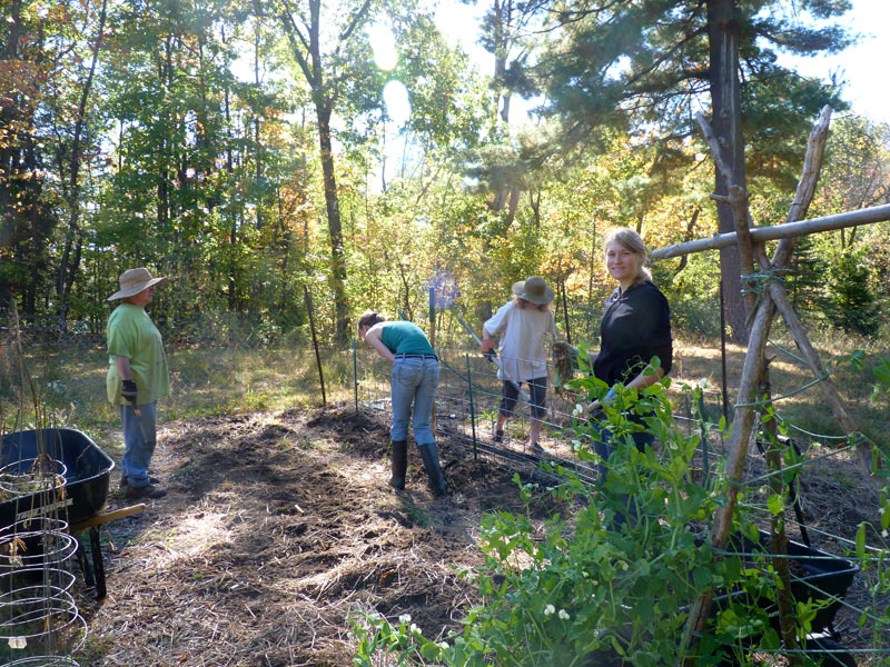 Adding compost!