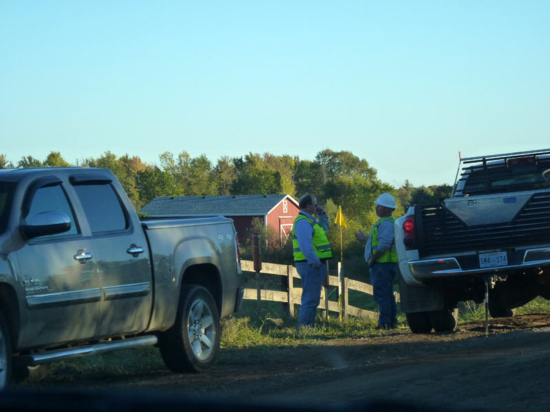 Enbridge Workers (out of state plates)