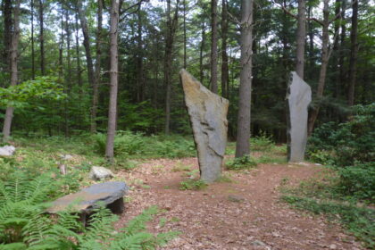 A stone circle at Sirius Ecovillage--rebuilding sacred landscape features