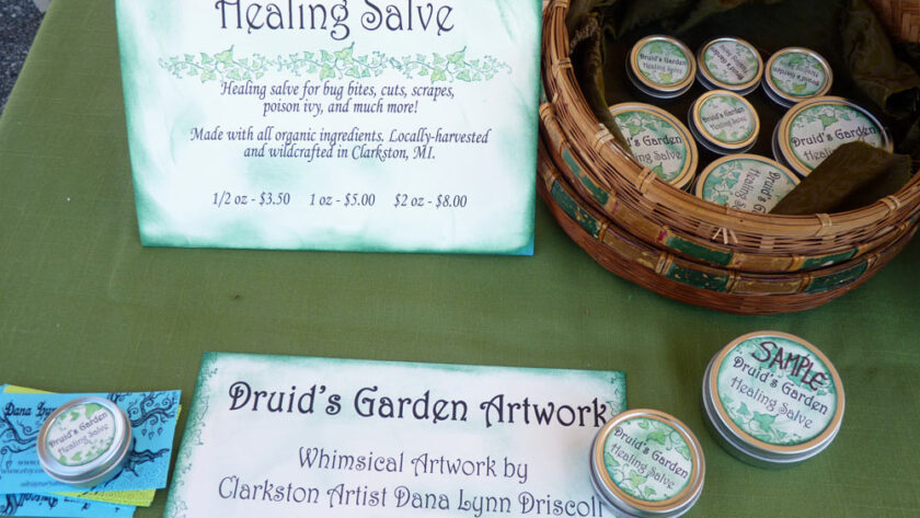 Healing Salve at Farmer's market booth