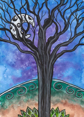 The Inverted Tree (Hanged Man) from the Tarot of Trees