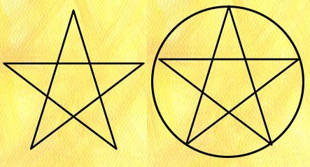 Pentagram (left) and Pentacle (right)