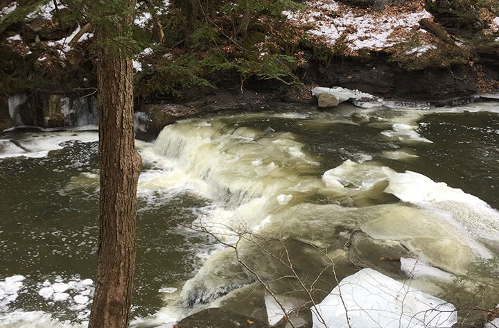 An incredible winter river near Schenectady, NY