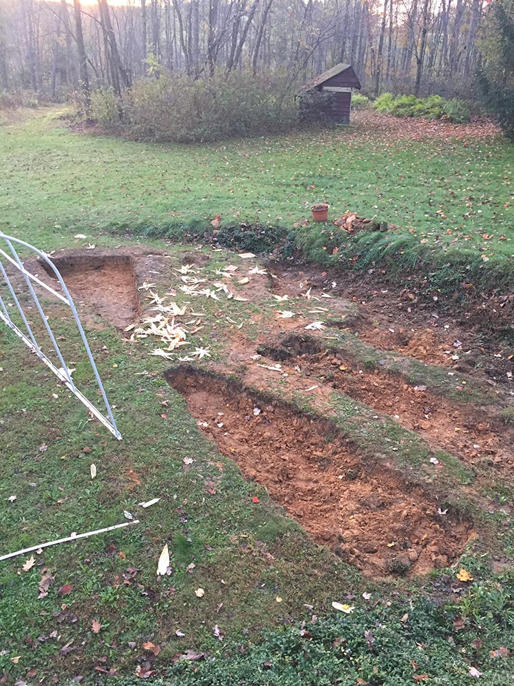 Clay garden beds dug down