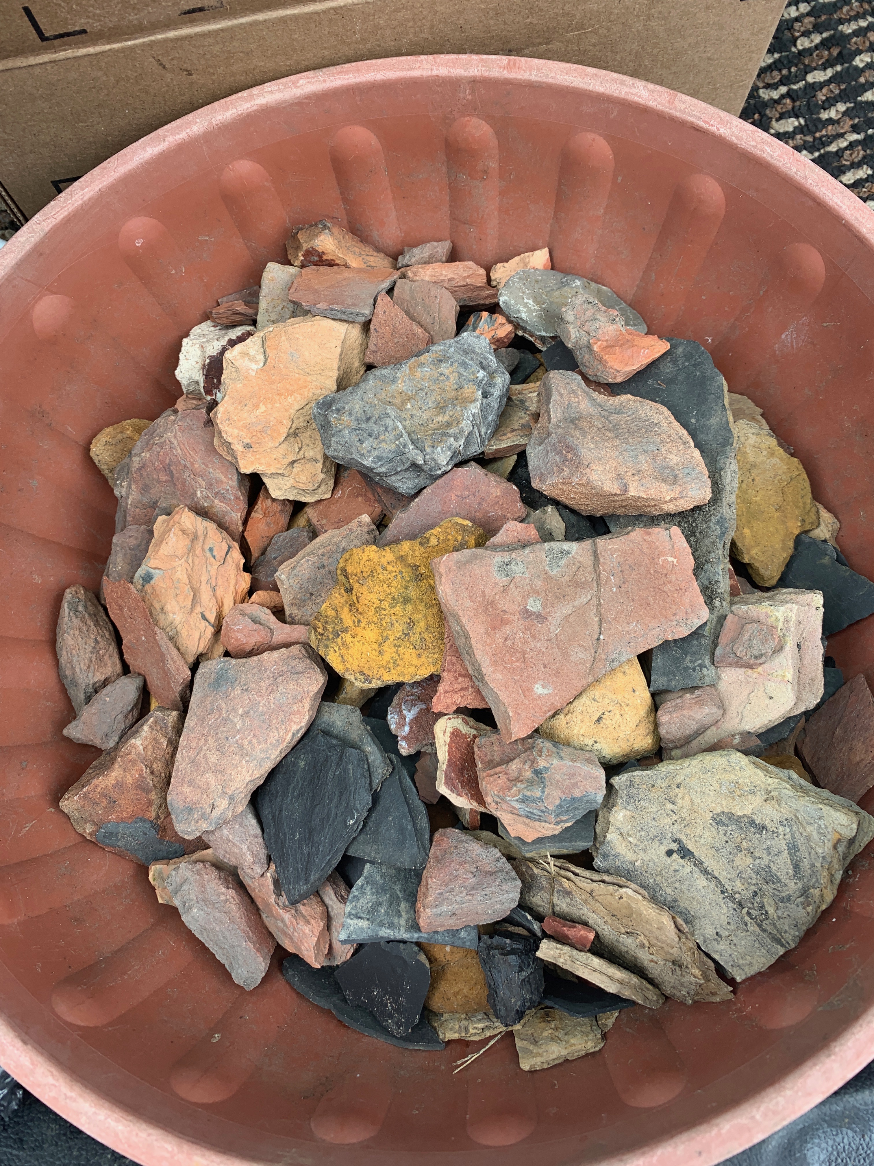 So many potential pigment stones from one trip!