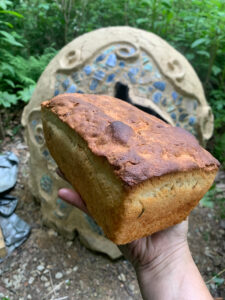 Bread cooked at the perfect temperature in a cast-iron pan