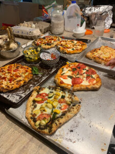 The many pizzas that came out of the oven in about a 45 minute period!