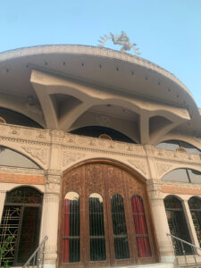 Close-up of the front of the temple