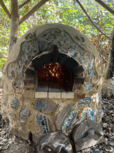 Preparing the Earth Oven for roasting!