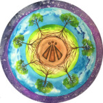 This is a painting of the Awen that is featured on the AODA's Apprentice Guide (This one is just cropped in a cool circle)